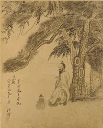 Preparando el elixir bajo un pino, dinastía Qing, 1651