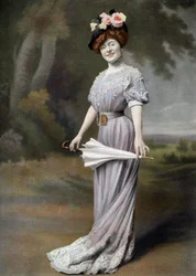 La comediante francesa Amelie Dieterle como Blanche en la obra "La ponette", París, foto de Cheri Rousseau del periódico "Le Theatre" del 1 de agosto.