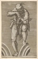 Un hombre disparando una ballesta, 1579