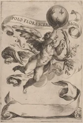 Genio con el Escudo de Armas de los Medici