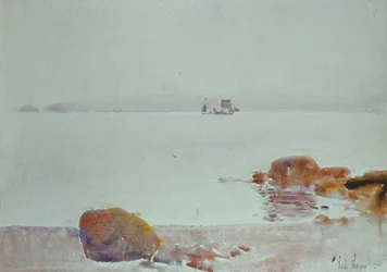 Paisaje marino (acuarela sobre papel)