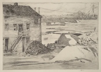 Marea baja, puente de Cos Cob
