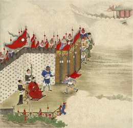 Príncipe chino recibiendo mensajero, ca. 1820