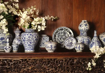 Porcelana azul y blanca