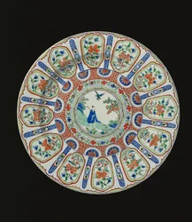 Plato que representa al poeta inmortal Tang Li Bai, Período Kangxi, c.1690 (porcelana)