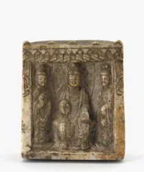 Estela en miniatura de cuatro lados, posiblemente dinastía Wei Occidental, c.550