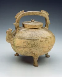 Tetera de cerámica vidriada, período de los Estados Combatientes, 1027-220 a.C.