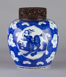 Jarra (con tapa y diseño de dragón), 1662-1722