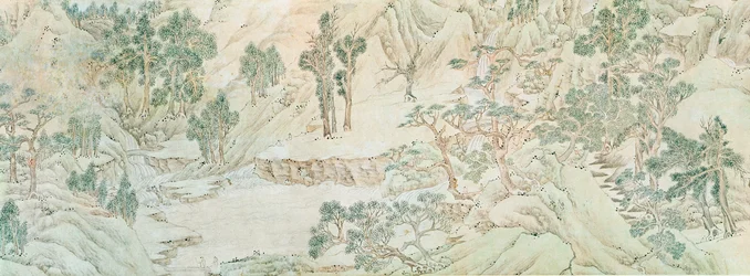Paisaje, dinastía Ming (tinta y lavado en papel)