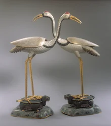 Par de Quemadores de Incienso de Grulla, período Qianlong (1736-95)