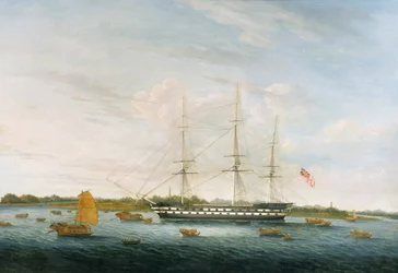 El Earl of Balcarras de la Compañía de las Indias Orientales en Cantón, 1816