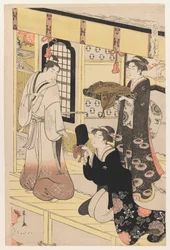 Hana no En, de Ocho vistas del Genji disfrazado, c.1790