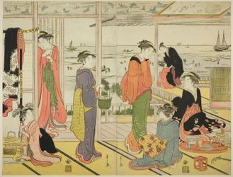En una casa de placer en Shinagawa