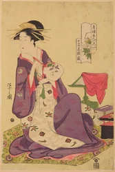 Oiran Hinazuru de Chojiya, de la serie: «Las bellas de los burdeles: seis famosas poetisas» / Seiro bijin rokkasen