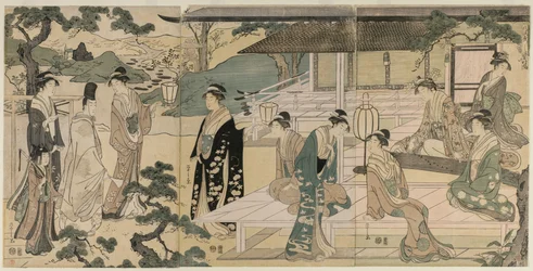 El capítulo Matsukaze del Cuento de Genji de la serie El Cuento de Genji, c. 1791