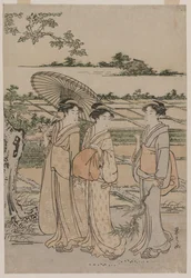 Tres Mujeres Paseando en el Campo