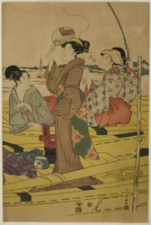 Mujeres en un Barco de Pesca