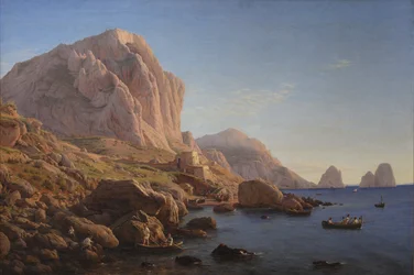 Una costa rocosa, Capri. Después del amanecer