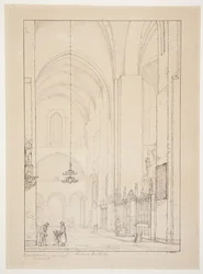Diseño para "Vista del interior del brazo norte del crucero de la catedral de Århus"