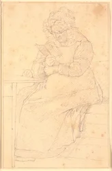 La madre del artista leyendo