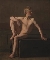 Figura desnuda. Niño sentado