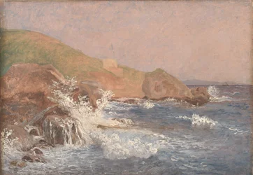 Mar agitado en una costa rocosa, Capri