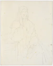 Boceto de la esposa del Comandante Købke, Jacobine, nacida Feilberg