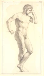 Modelo masculino de academia de pie