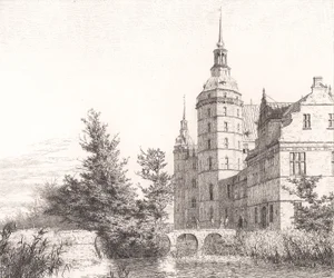Castillo de Frederiksborg. Vista junto al puente de la Casa de la Moneda