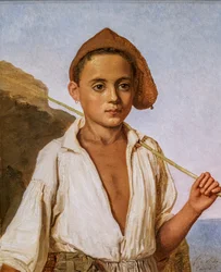 A Capri Fisher Boy, c.1839 (óleo sobre papel montado sobre cartón)