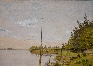 Estudio para Vista del lago Sortedam desde Dosseringen mirando hacia Nerrebro, c.1838 (óleo sobre papel)