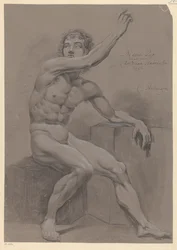 Desnudo masculino sentado, vista lateral (3er premio 1796)