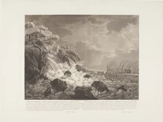 Vista de la fractura e inundación en Bemmel por Nymegen el 21 de febrero de 1799 / Vue de L
