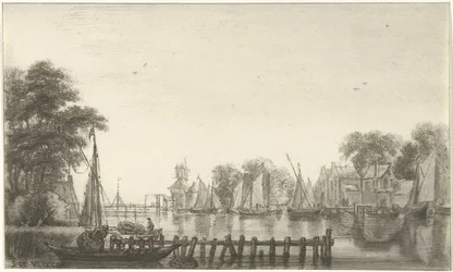 Vista al río con veleros