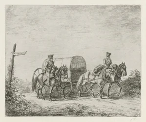 Dos soldados a caballo