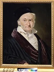 «Retrato del científico alemán Karl (Carl) Friedrich Gauss (1777-1855)» (Retrato del matemático, astrónomo y físico Carl Friedrich Gauss (1777-1855)), pintura de Christian Albrecht Jensen (1792-1870), 1840, dimensiones 66 x 52 cm, Museo Pushkin, M