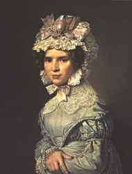Retrato de una dama con vestido azul