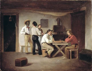 Marineros jugando a un juego de mesa en una taberna