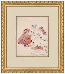 Petit chien (recto) (pastel al óleo, acuarela y pincel y tinta sobre papel)