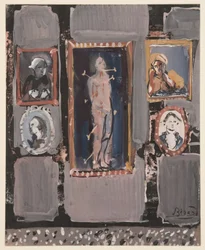 San Sebastián sobre fondo gris, c. 1935-1945 (gouache sobre papel)