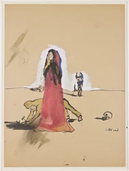 Escena con personajes, c.1934 (gouache y tinta sobre papel)