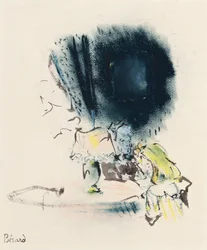 Sous la Lampe, Ilustración para Gigi, c.1949 (pastel, pincel y tinta sobre papel)