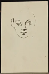 Estudio de un rostro (tinta sobre papel)