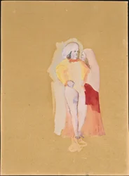 La pareja (gouache y acuarela sobre papel)