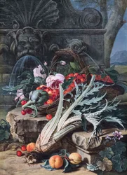 Bodegón con mascherone romano