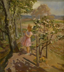 En el huerto (óleo sobre lienzo)