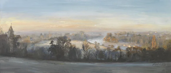 Blue Sunday Winter Morning- Richmond Hill, 2013 (óleo sobre lienzo)