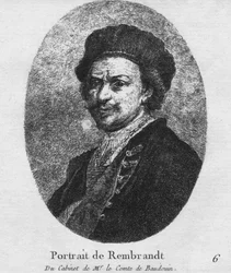 Retrato de Rembrandt - Del gabinete de Mr. le Comte de Baudouin, c1770