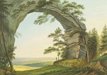 Vista de Prebischtor en la Suiza Sajona en la frontera de Bohemia