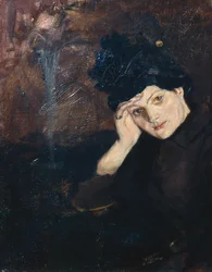 Albertine con sombrero negro